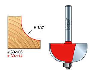 Freud 30-106, 1/2" Cove Bit (1/4" Shank)