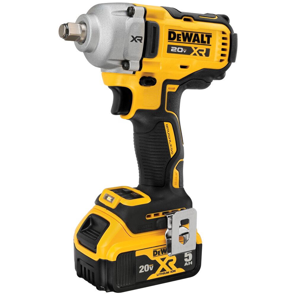 DEWALT DCF891P2, 20V MAX XR 1/2" Mid Torque Impact Wrench (Hog Ring) (5.0AH) W/ 2 Batteries And Bag