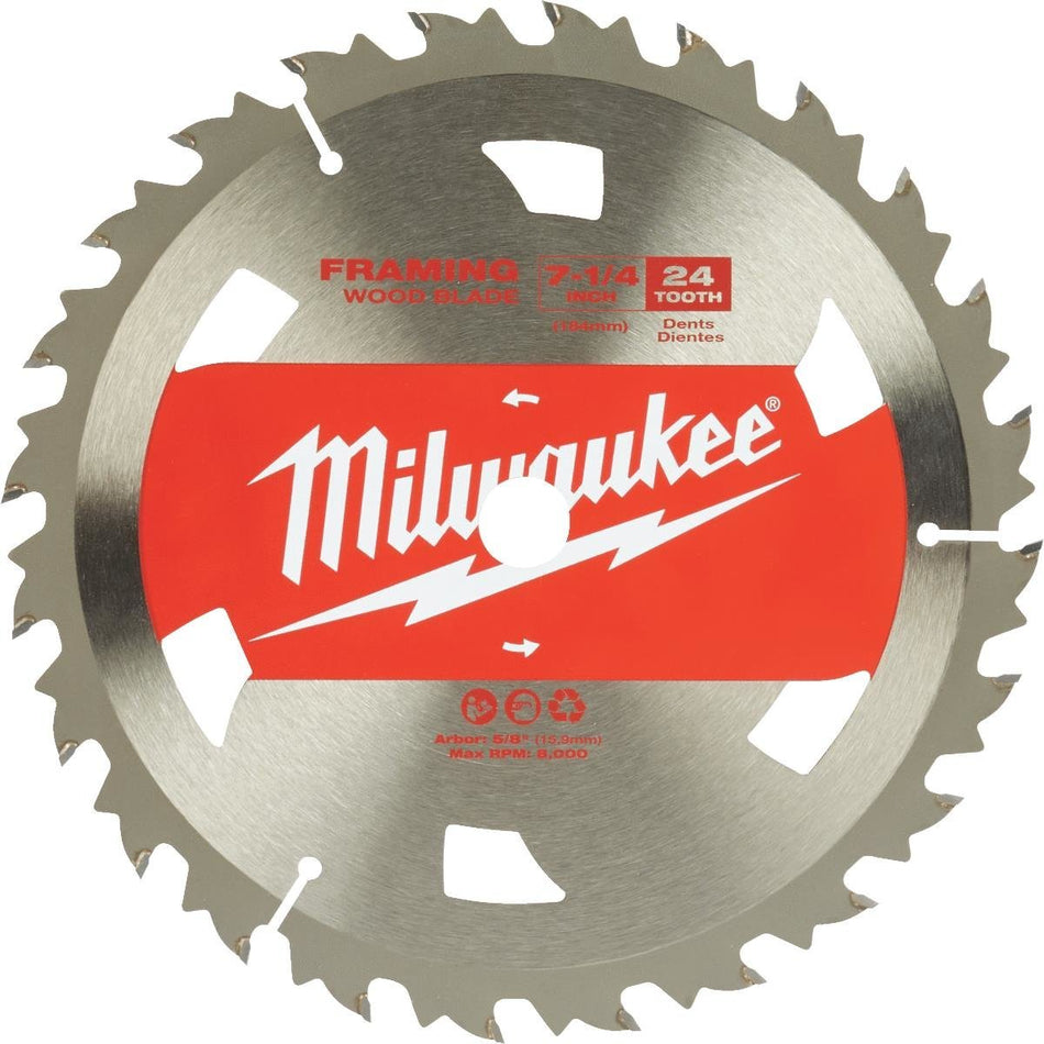 Milwaukee 48-41-0710, 7-1/4" 24T Basic Framer Circular Saw Blades (Bulk Pack)