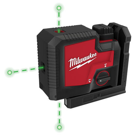 Milwaukee 3521-21, USB Rechargeable Green Cross Line Laser