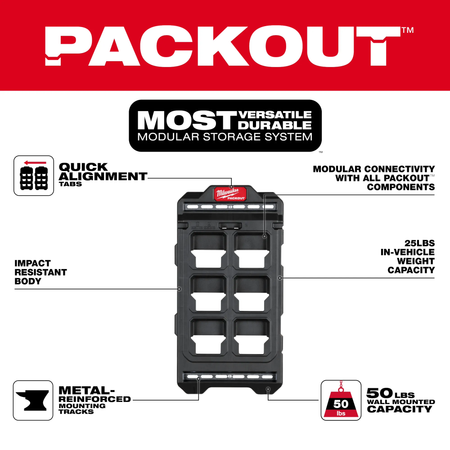 Milwaukee 48-22-8496, PACKOUT™ Compact Wall Plate