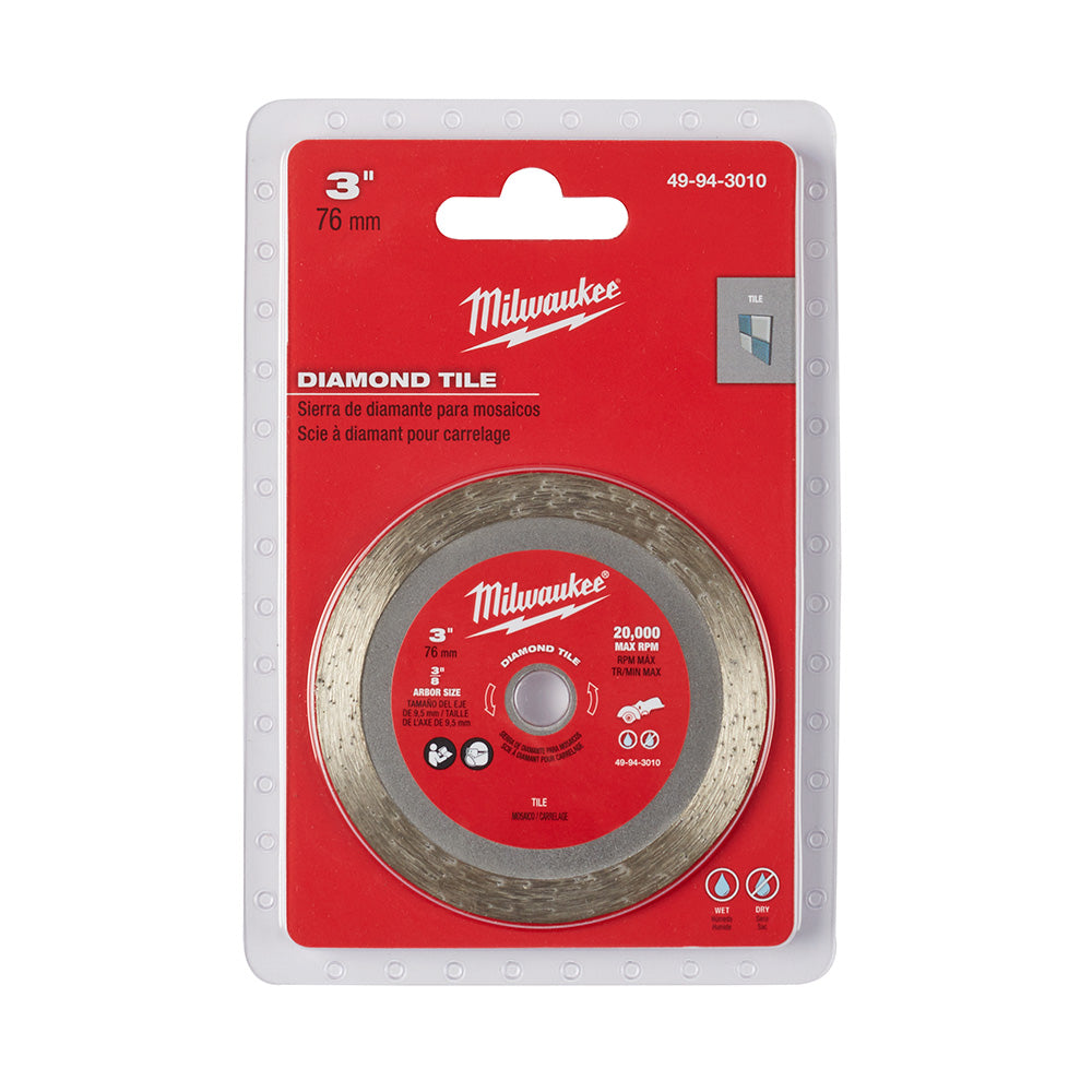 Milwaukee 49-94-3010, 3" Diamond Tile Blade