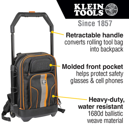 Klein Tools 55604, Rolling Tool Backpack