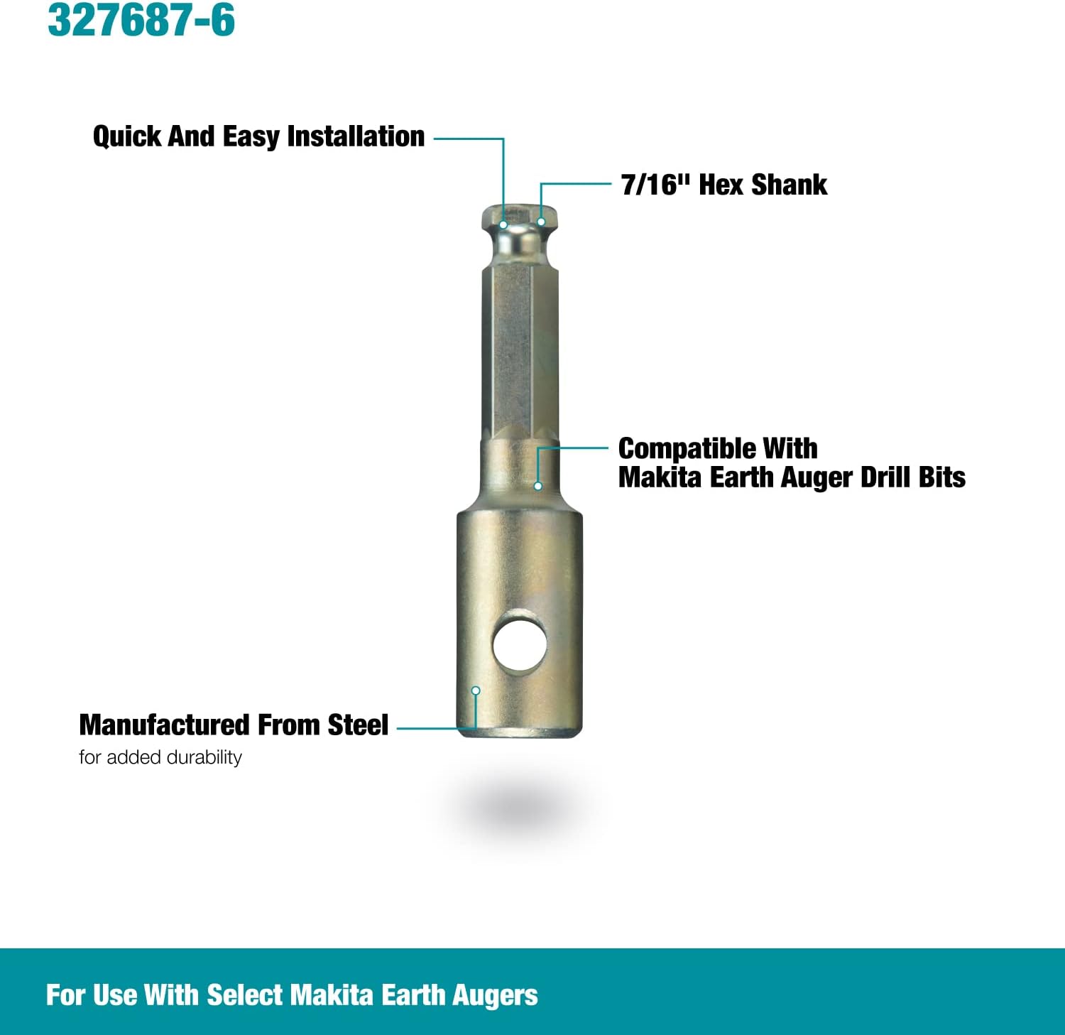 Makita 327687-6, Earth Auger Bit Adapter