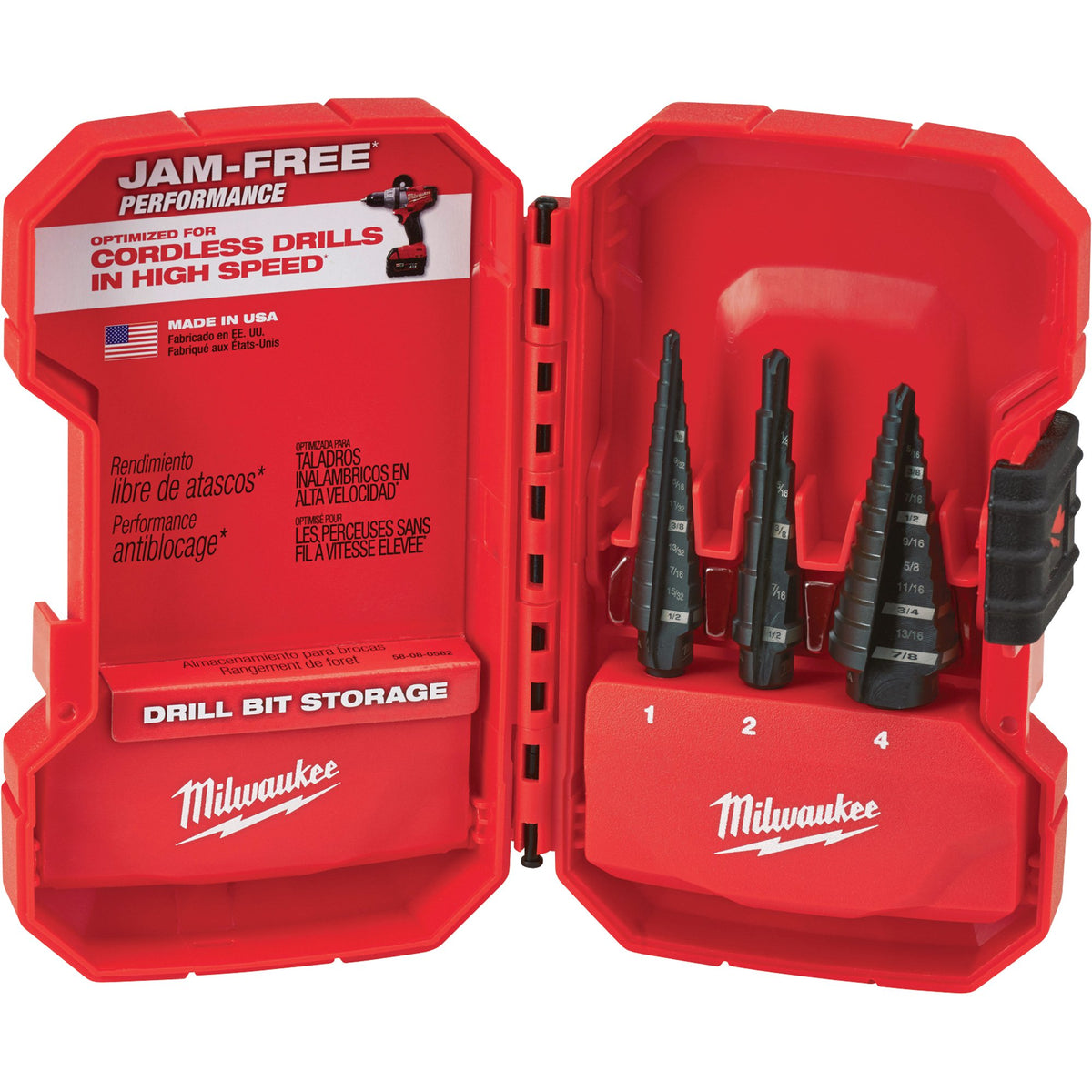 Milwaukee 48-89-9221, 3 pc Step Drill Bit Set