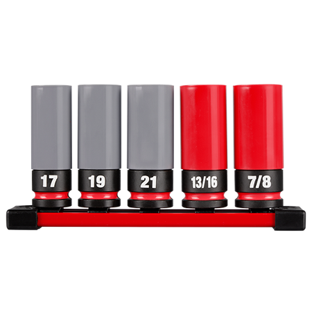 Milwaukee 49-66-7831, SHOCKWAVE Impact Duty™ 1/2 Drive SAE & Metric 5PC Lug Nut Wheel Socket Set