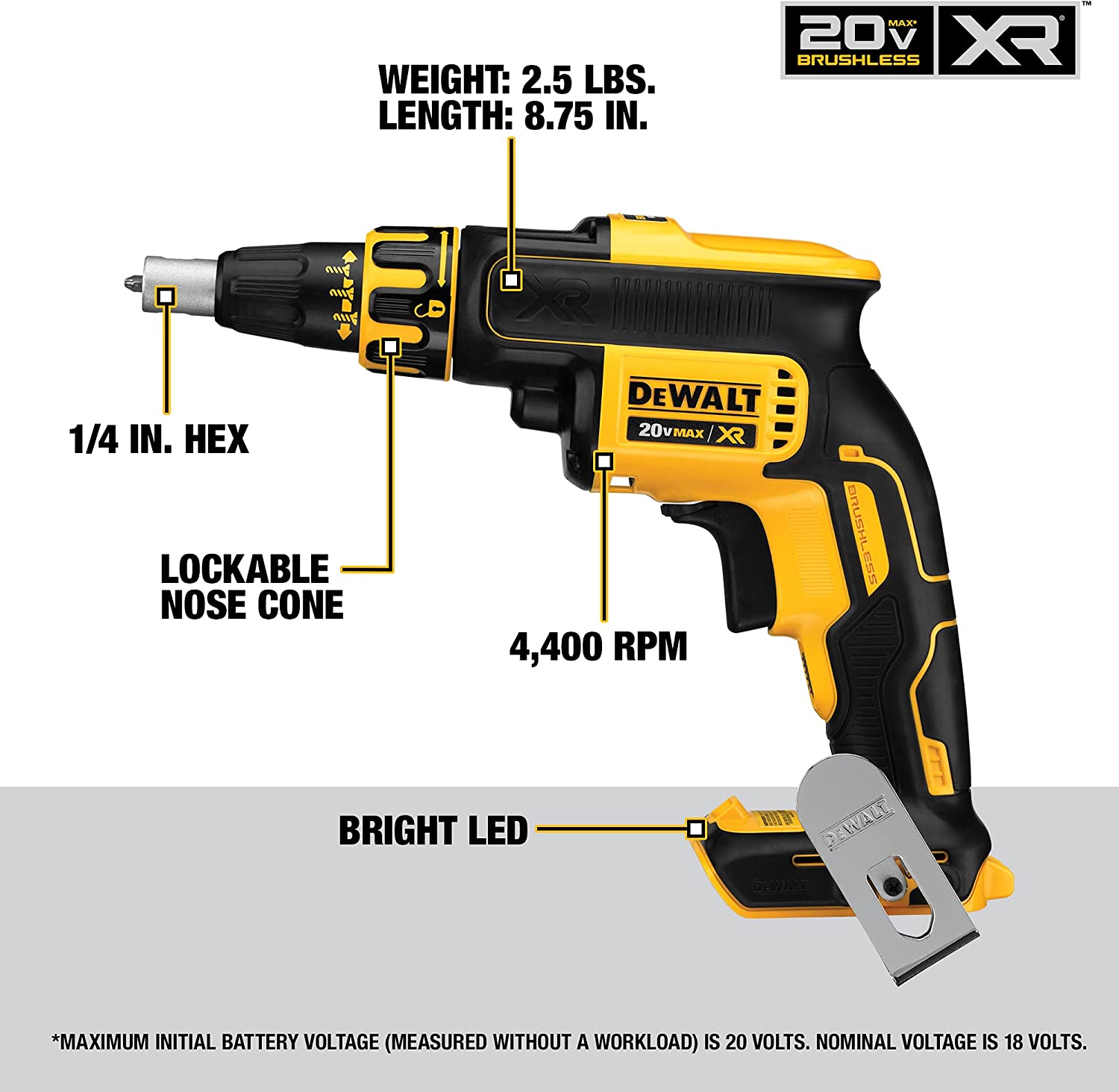 DEWALT DCK267D2, 20V MAX XR Drywall Screwgun & Impact Driver Kit (2.0Ah)