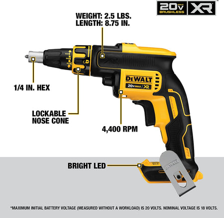 DEWALT DCK267D2, 20V MAX XR Drywall Screwgun & Impact Driver Kit (2.0Ah)