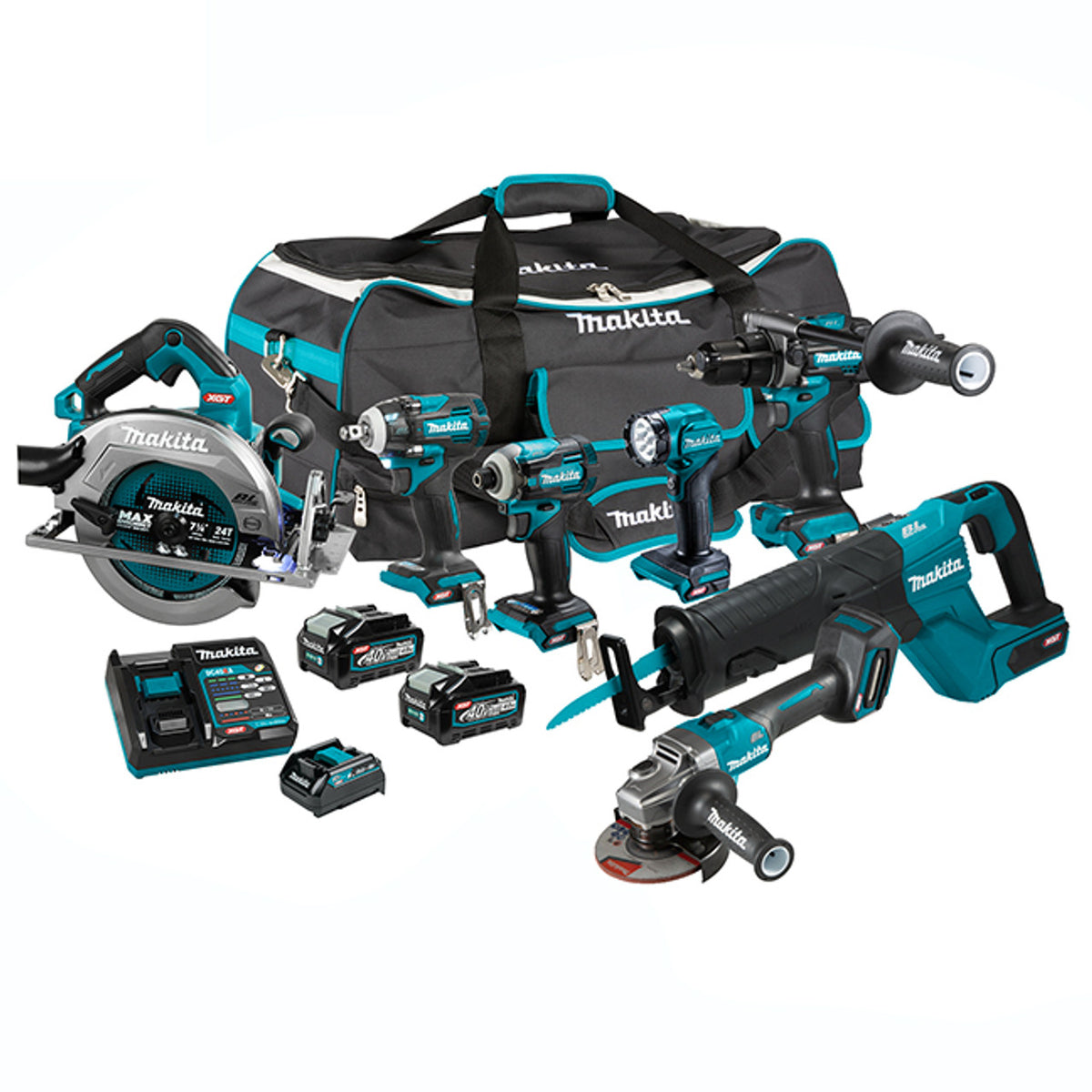 Makita DK0179G701, 40V Max XGT Li-Ion Cordless 7 Tool Combo Kit (4.0Ah x 2)