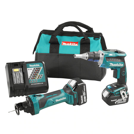 Makita DLX2089M, 18V LXT 2-Tool Combo Kit 4.0Ah Kit (DFS452Z+DCO180Z)