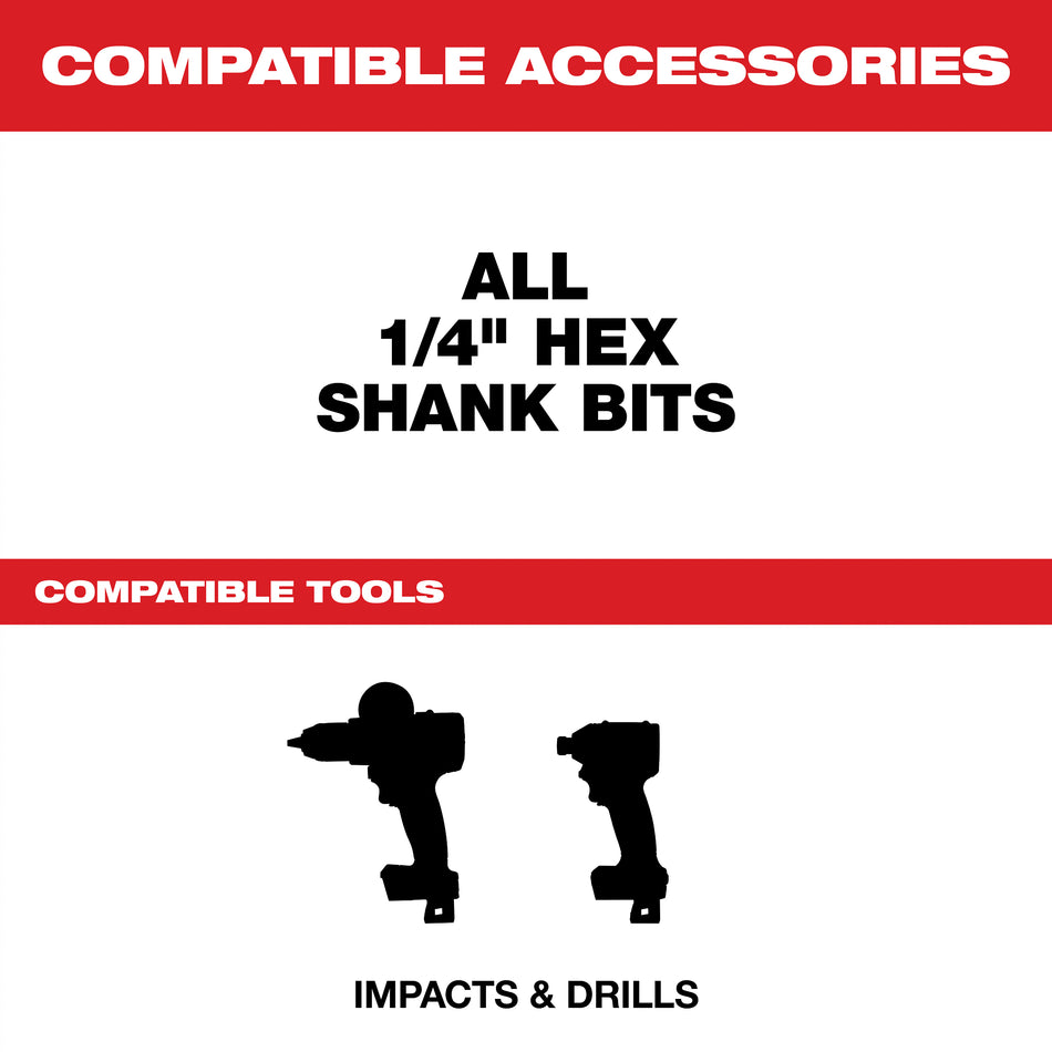Milwaukee 48-28-1020, 12" x 1/4" Universal QUIK-LOK Extension