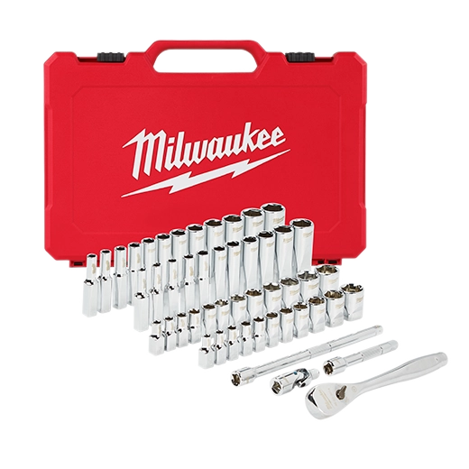 Milwaukee 48-22-9004, 1/4" Drive 50pc Ratchet & Socket Set - SAE & Metric