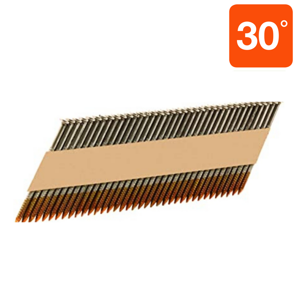 Metabo HPT 15107L, 3-1/4" x .120" Smooth Shank Clipped Head Bright Basic Paper Tape 30° Sheathing Nails