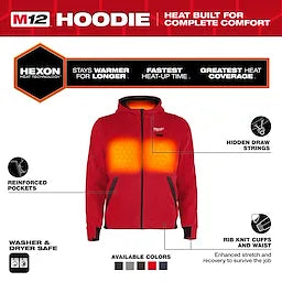 Milwaukee M200R-20,  M12 RED HEATED HOODIE ONLY