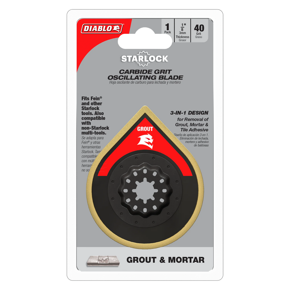 Diablo DOSCGX, 2-3/4" Starlock Carbide Grit Oscillating Sanding Blade for Grout and Mortar