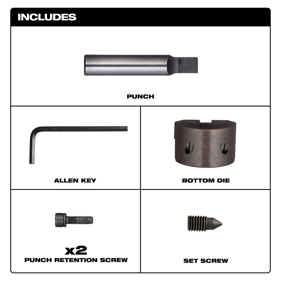 Milwaukee 48-44-0274, M18 FUEL 10ga NIBBLER PUNCH AND DIE KIT