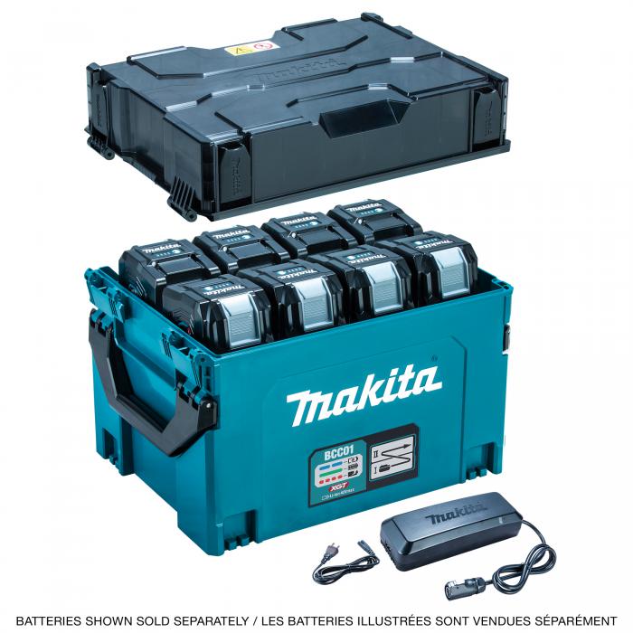 Makita BCC01, XGT Battery Charging Case with 8 charging ports for batteries compatible with MAKPAC