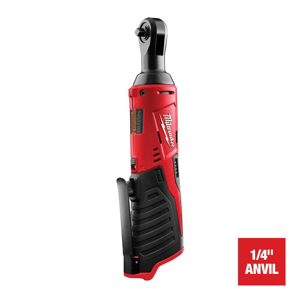 Milwaukee 2456-20, M12 Cordless 1/4" Ratchet (Tool Only)