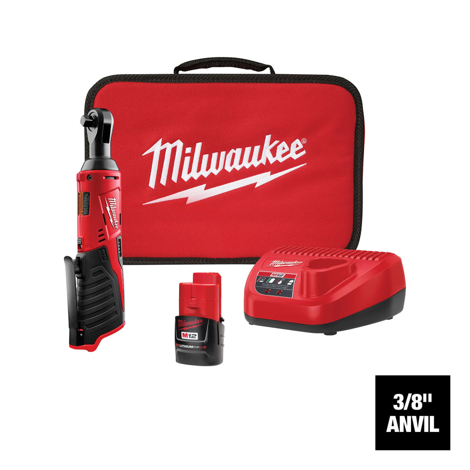 Milwaukee 2457-21, M12 Cordless 3/8" Ratchet Kit