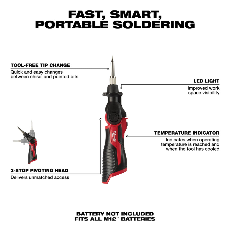 Milwaukee 2488-20, M12 Soldering Iron (Tool Only)