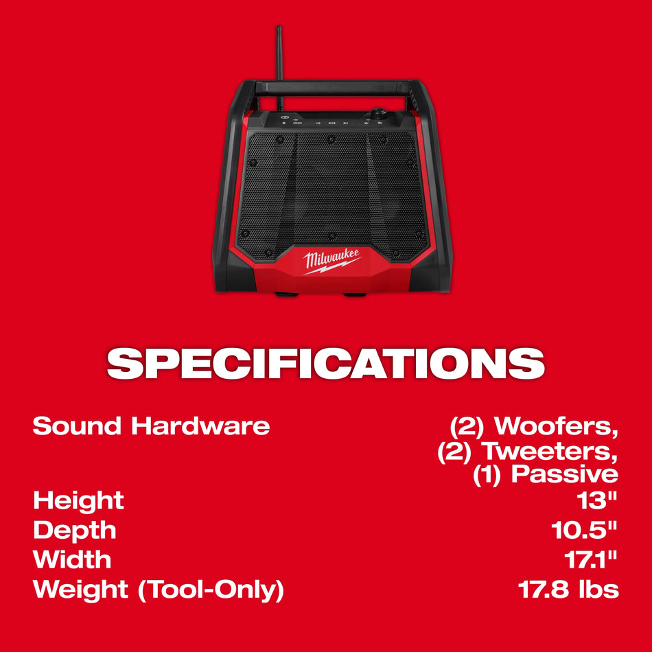 Milwaukee 2956-20, BLUETOOTH® JOBSITE RADIO + CHARGER