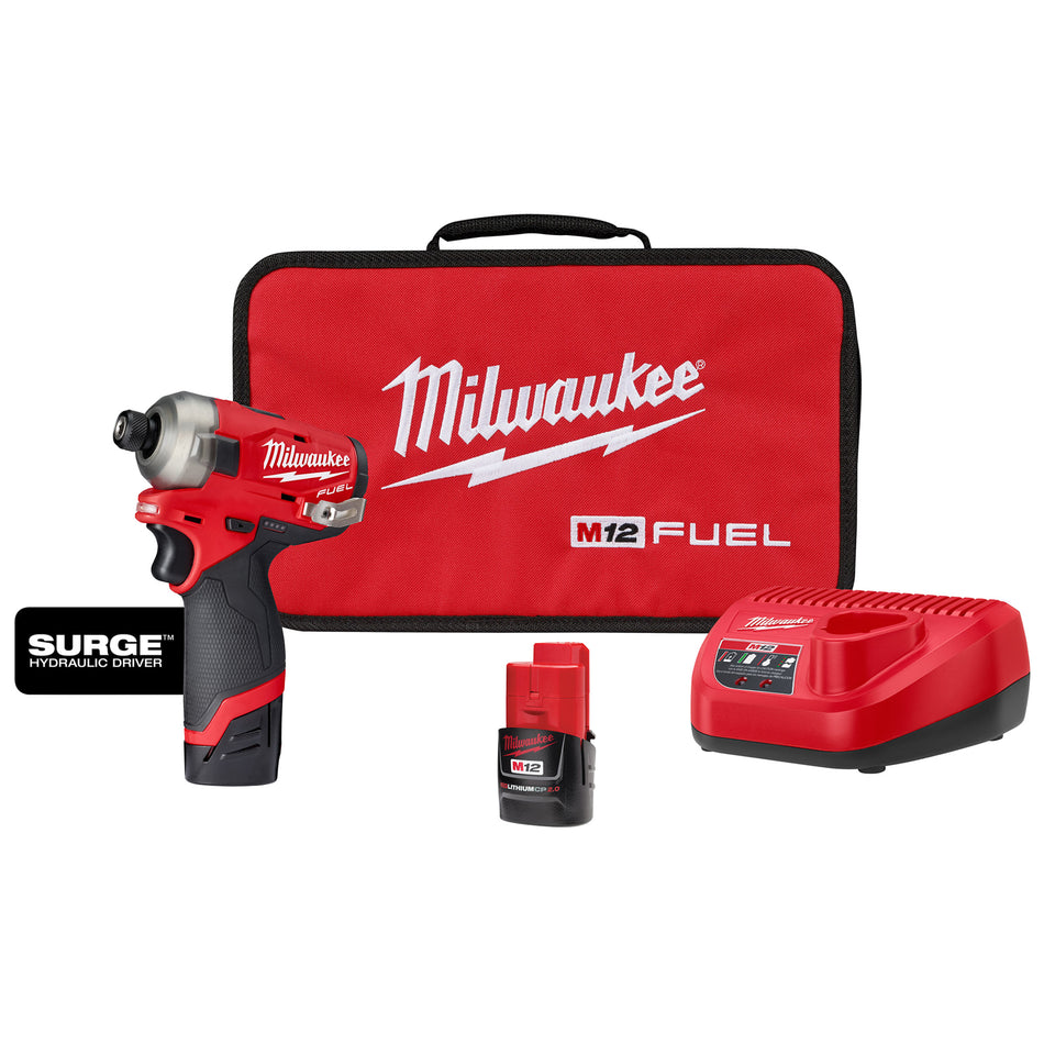 Milwaukee 2551-22, M12 FUEL SURGE 1/4" Hex Hydraulic Driver Kit