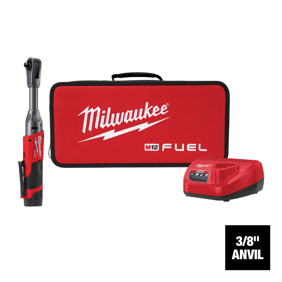 Milwaukee 2560-21, M12 FUEL 3/8" Extended Reach Ratchet Kit