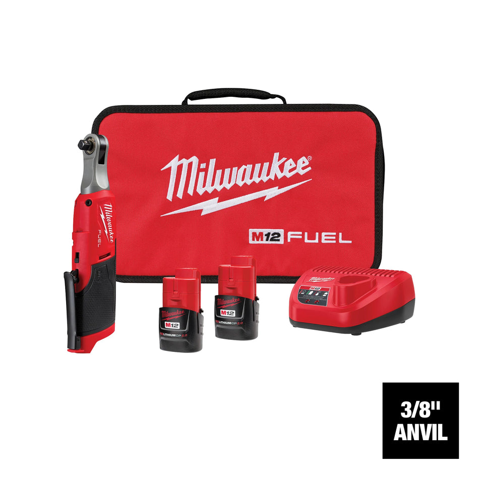 Milwaukee 2567-22, M12 FUEL Brushless 3/8" High Speed Ratchet Kit