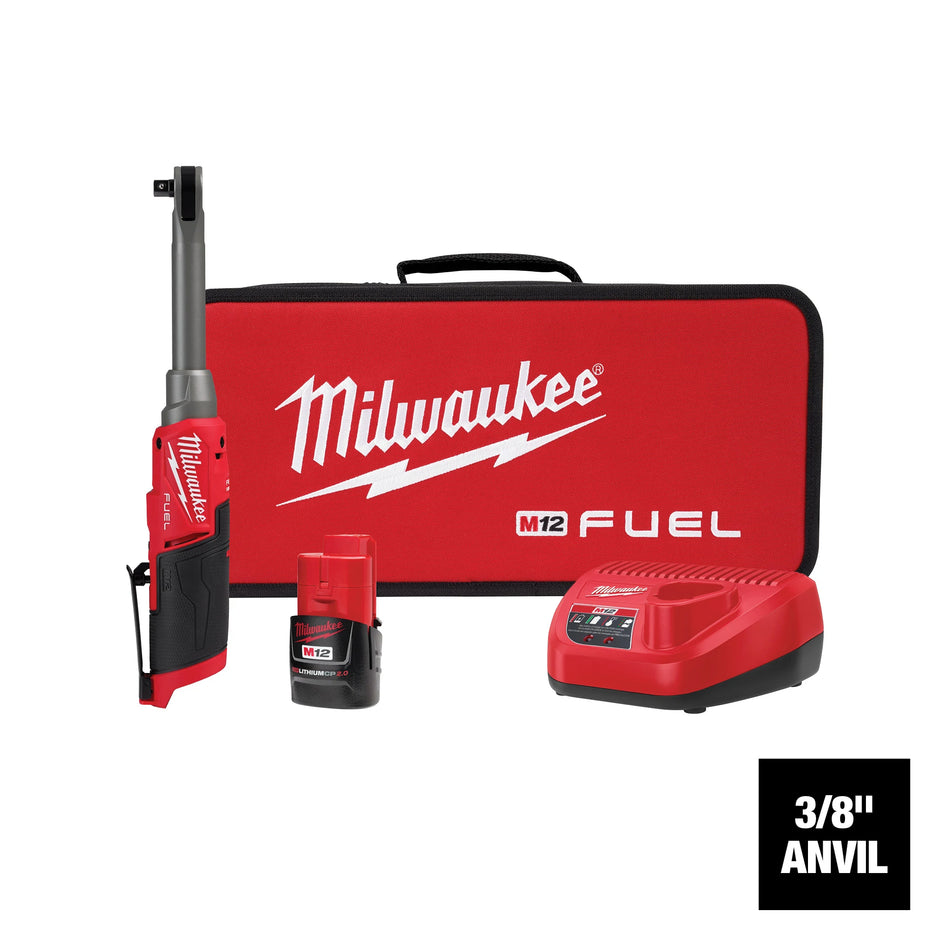 Milwaukee 2569-21, M12 FUEL 3/8" Extended Reach High Speed Ratchet Kit