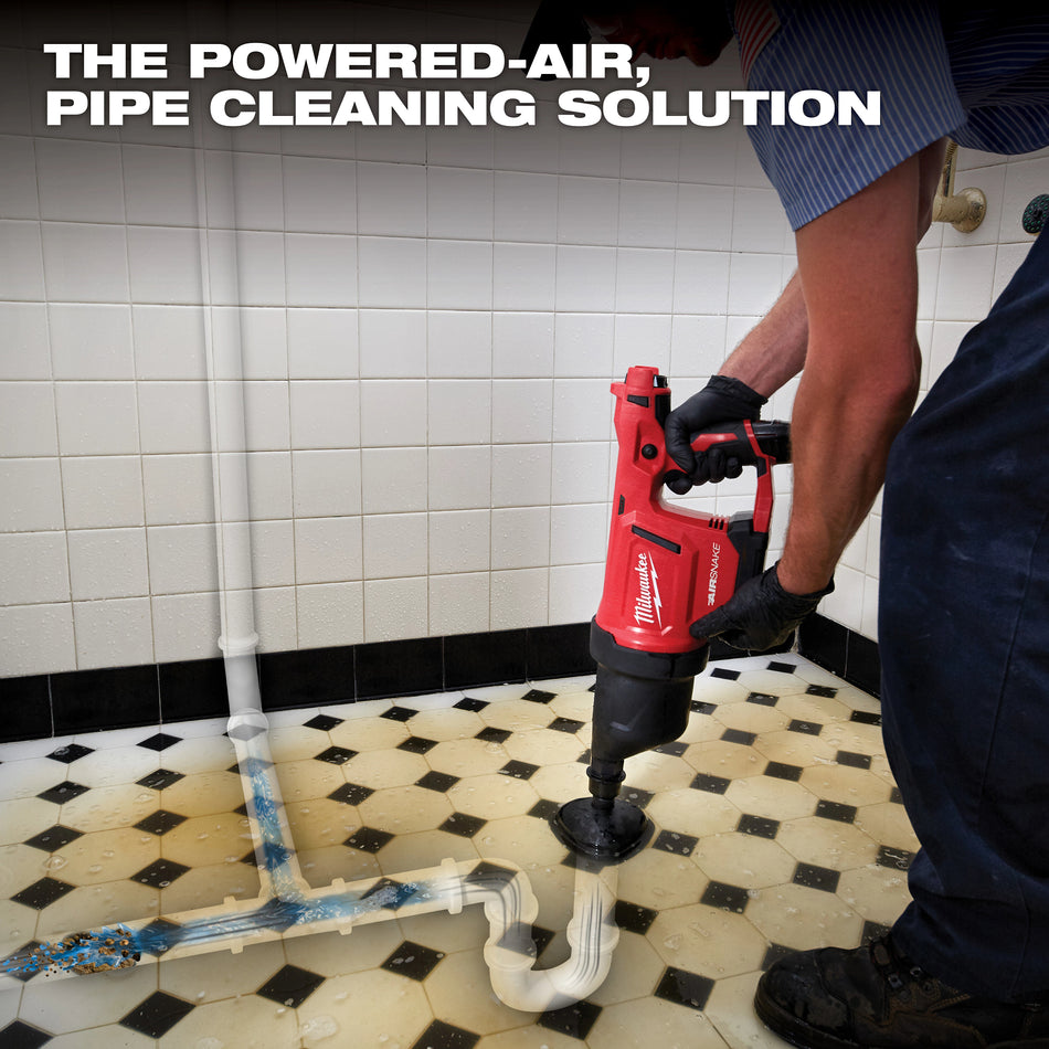 Milwaukee 2572B-21, M12 AIRSNAKE Drain Cleaning Air Gun Kit