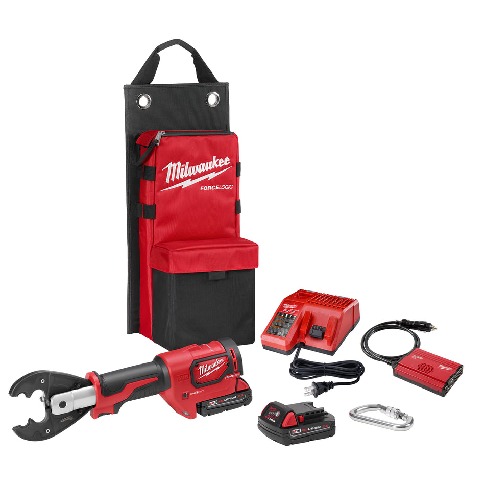 Milwaukee 2678-22BG, M18 FORCE LOGIC 6T Utility Crimper Kit with D3 Grooves and Fixed BG Die