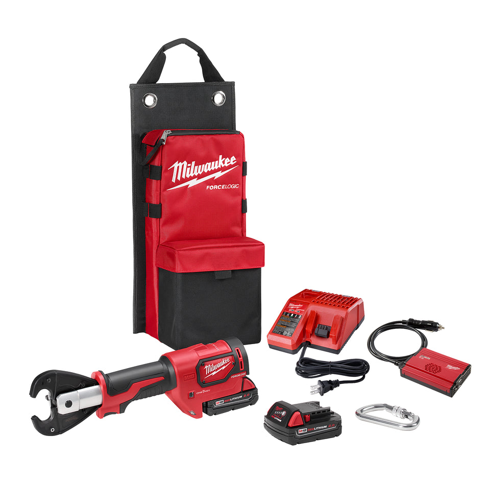 Milwaukee 2678-22, M18 FORCE LOGIC 6T Utility Crimper Kit with D3 Grooves "Snub Nose"