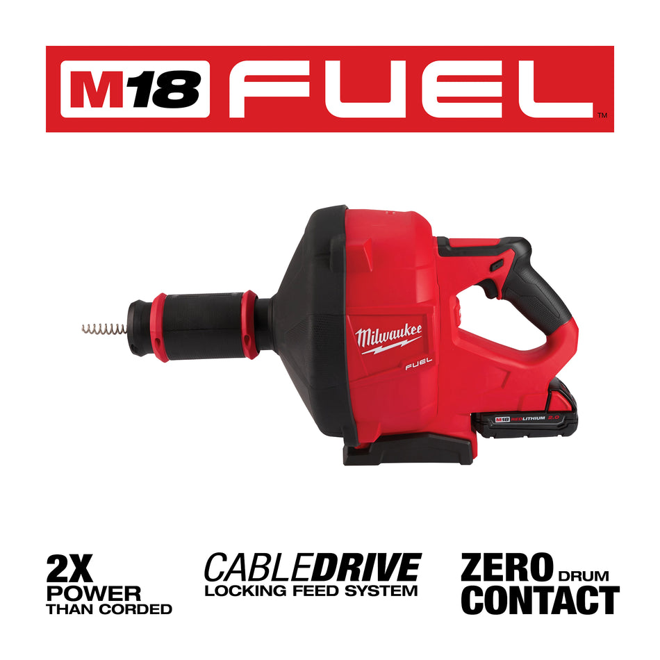 Milwaukee 2772A-21, M18 FUEL Cordless Drain Cleaning Snake Auger with 5/16 in. Cable Drive Kit