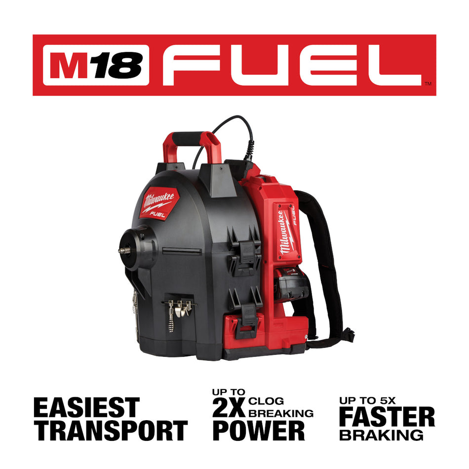 Milwaukee 2775E-211, M18 FUEL™ SWITCH PACK™ Sectional Drum Machine with 5/8” Open Wind Cable