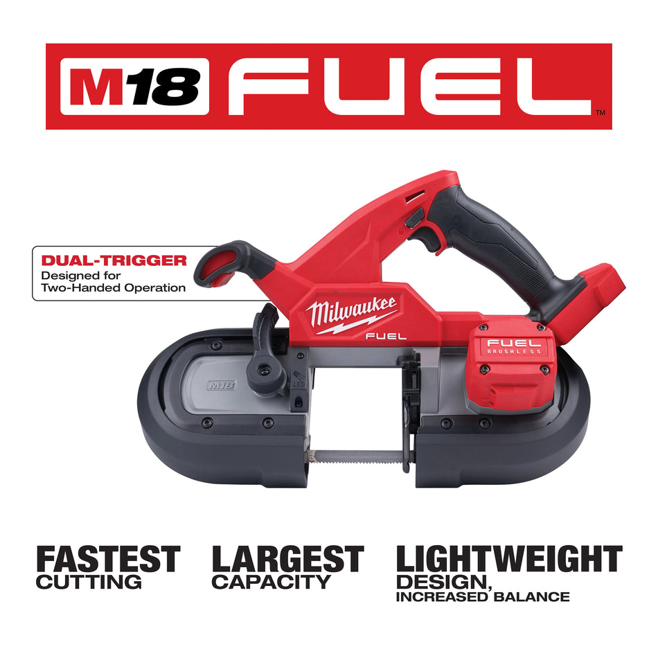 Milwaukee 2829S-20, M18 FUEL Compact Dual-Trigger Band Saw (Tool Only)