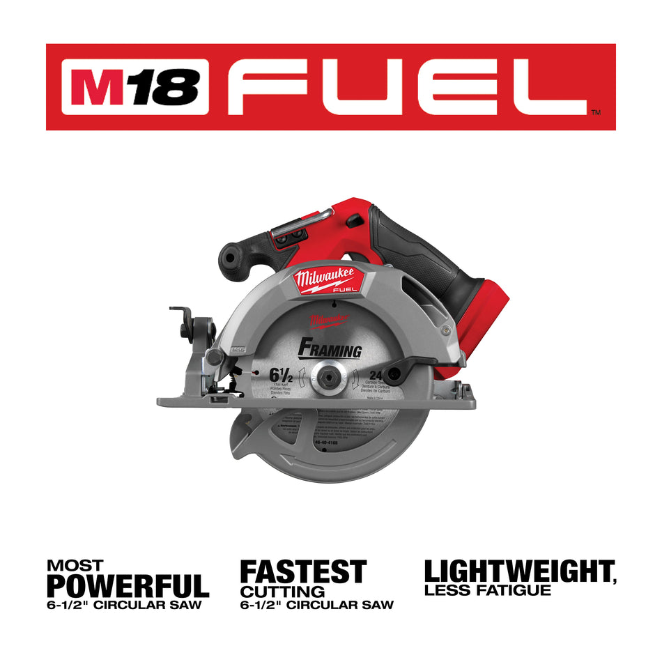 Milwaukee 2833-20, M18 FUEL™ 6-1/2” Circular Saw (Tool Only)