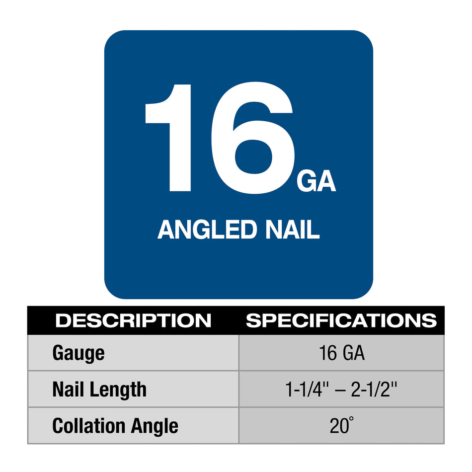 Milwaukee 2841-20, M18 FUEL 16 Gauge Angled Finish Nailer