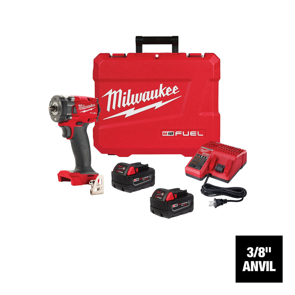 Milwaukee 2854-22R, M18 FUEL 3/8" Compact Impact Wrench w/ Friction Ring Kit