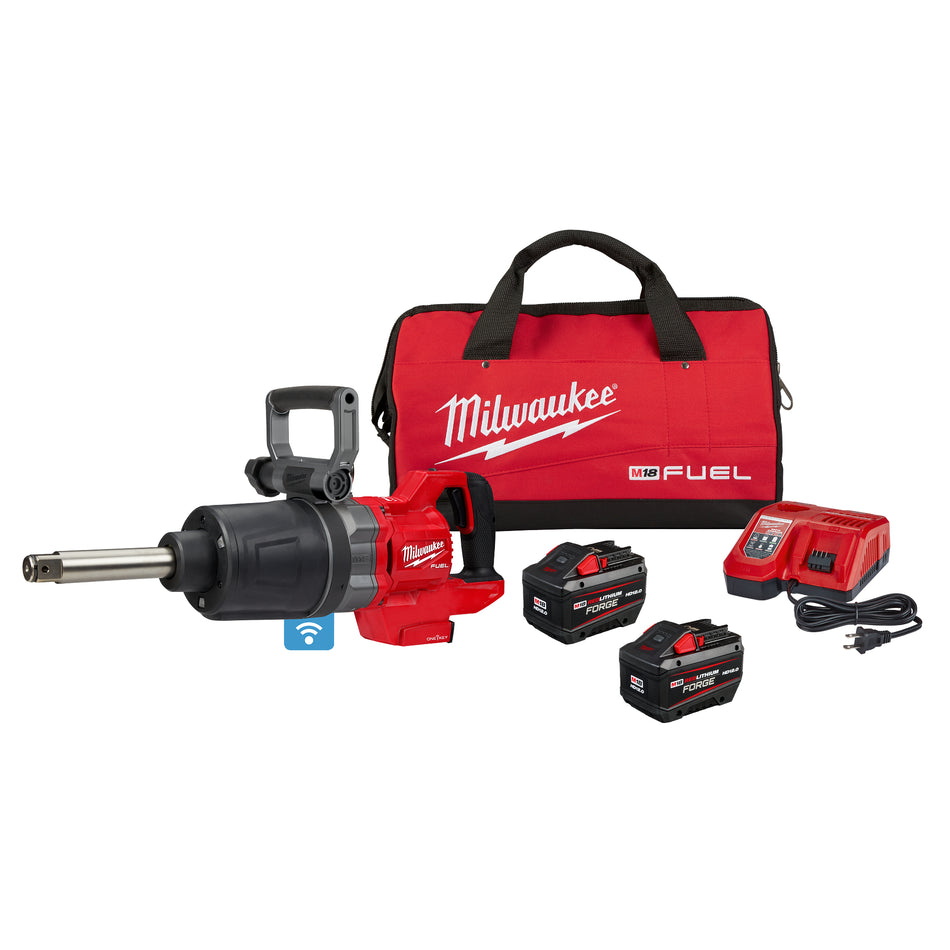 Milwaukee 2869-22HD, M18 FUEL 1" D-Handle High Torque Impact Wrench w/Ext. Anvil ONE-KEY Kit
