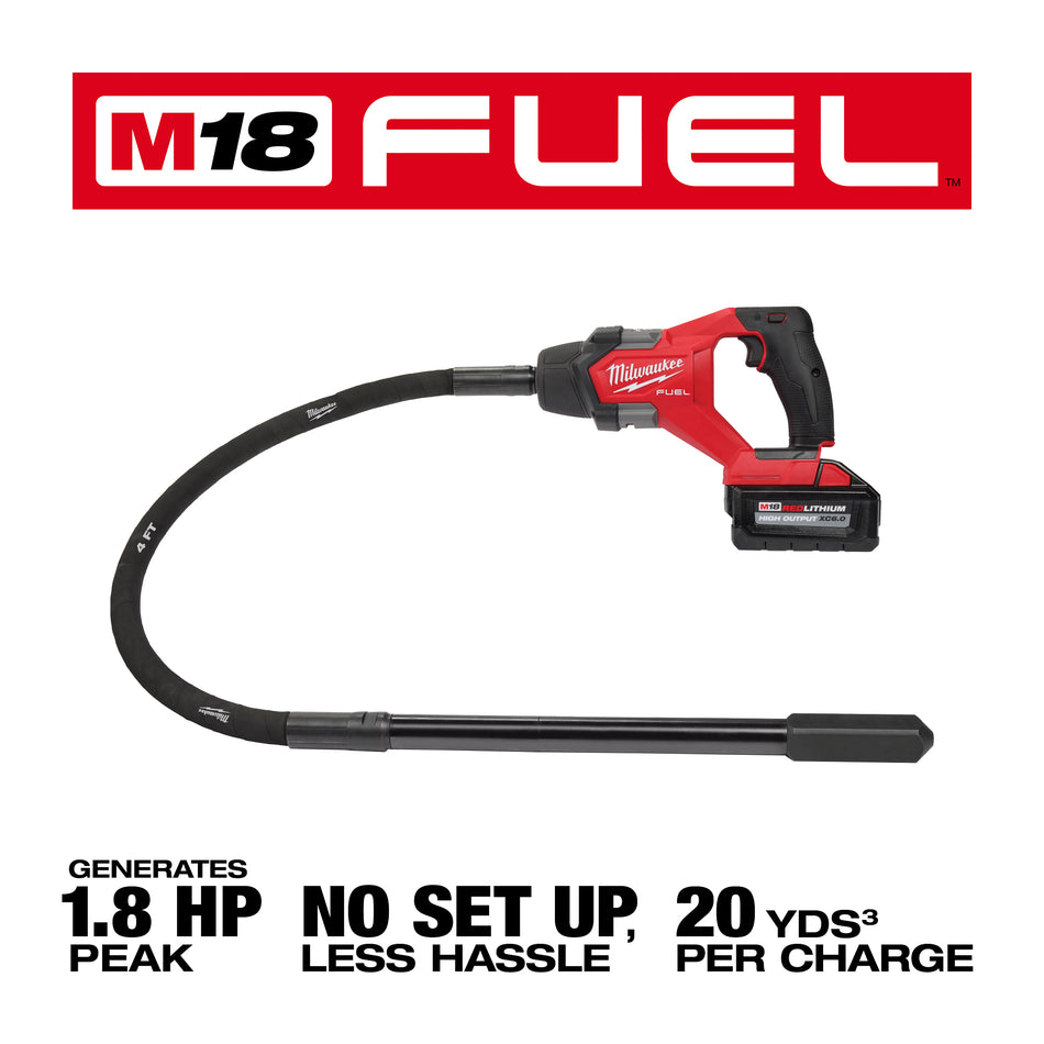 Milwaukee 2910-21, M18 FUEL™ 4' Concrete Pencil Vibrator Kit
