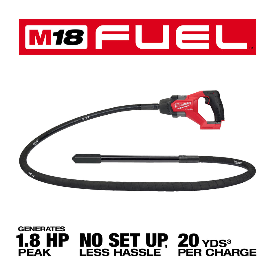 Milwaukee 2911-20, M18 FUEL™ 8' Concrete Pencil Vibrator