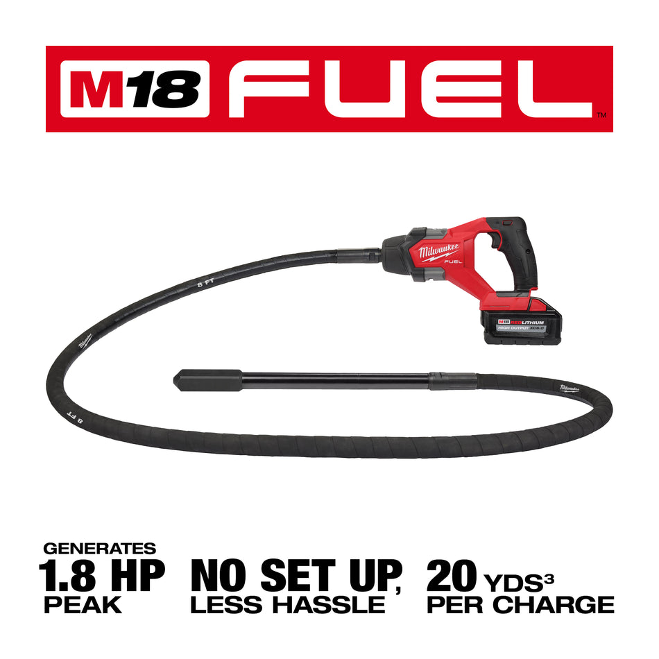 Milwaukee 2911-21, M18 FUEL™ 8' Concrete Pencil Vibrator Kit