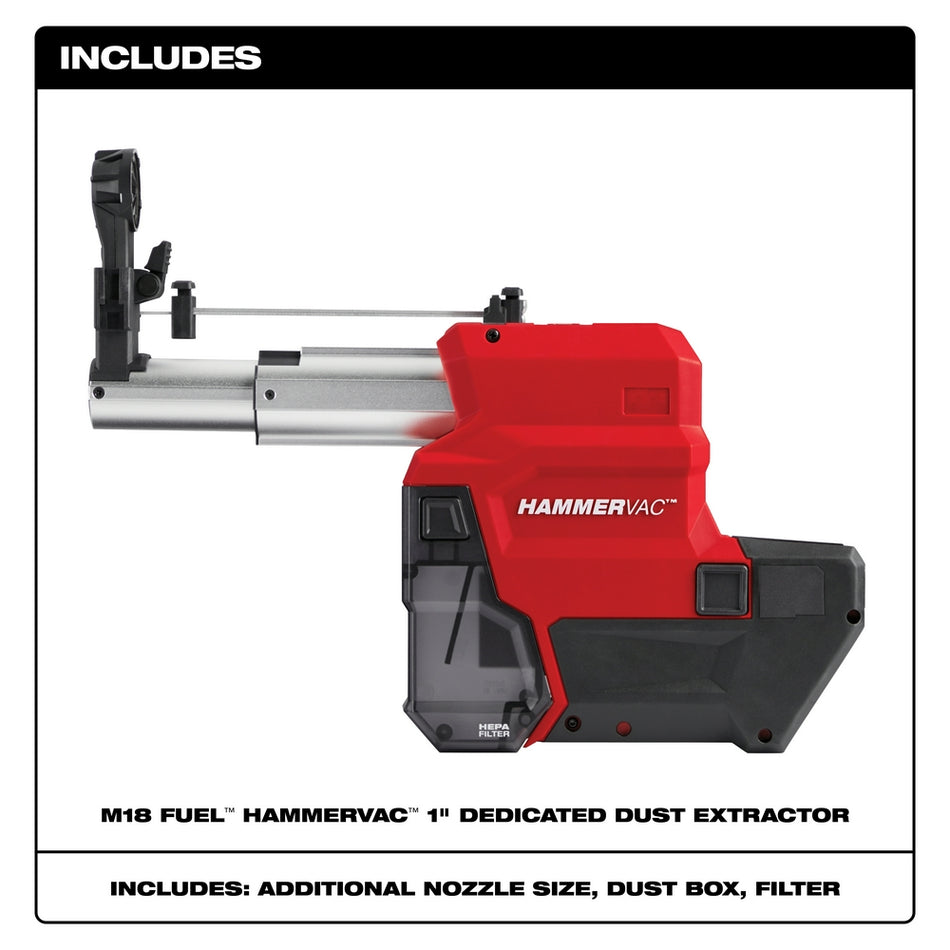 Milwaukee 2912-DE, M18 FUEL HAMMERVAC 1" Dedicated Dust Extractor