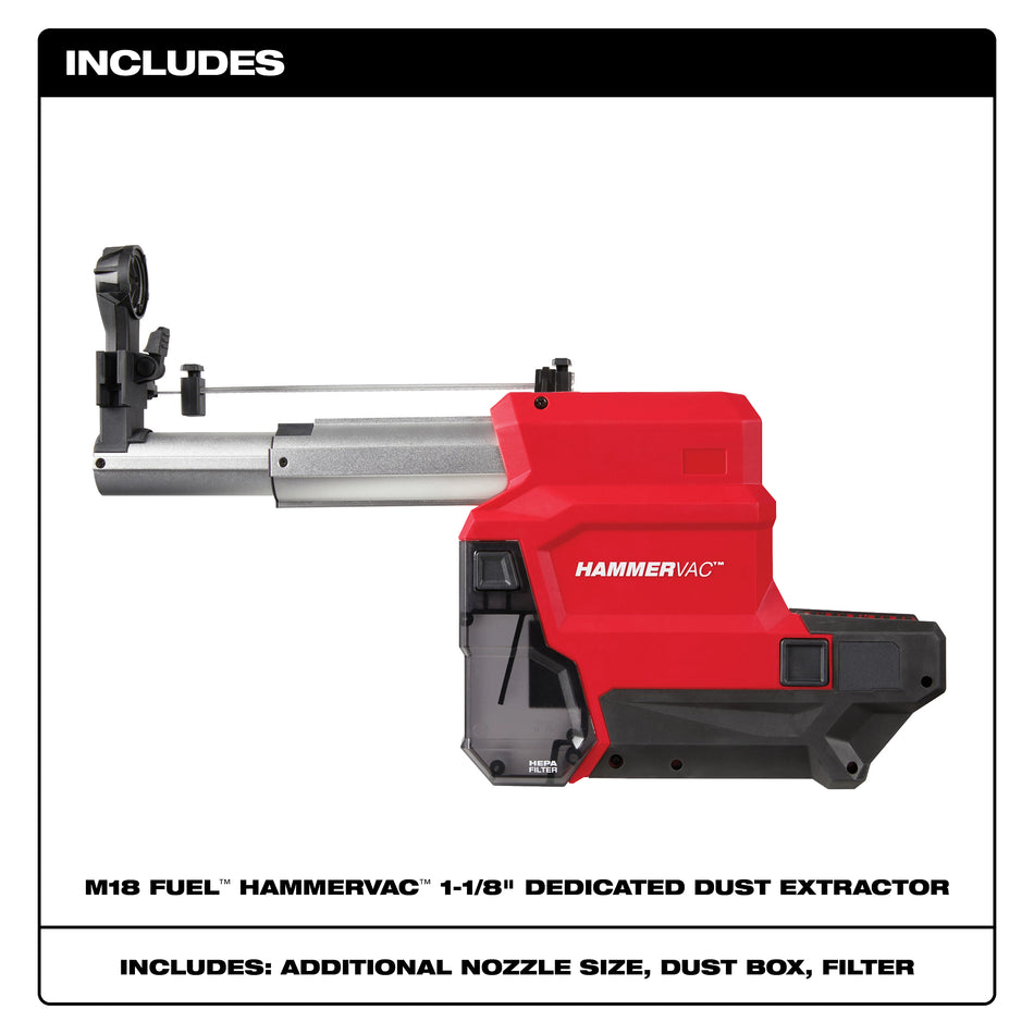 Milwaukee 2915-DE,  M18 FUEL HAMMERVAC 1-1/8" DEDICATED DUST EXTRACTOR