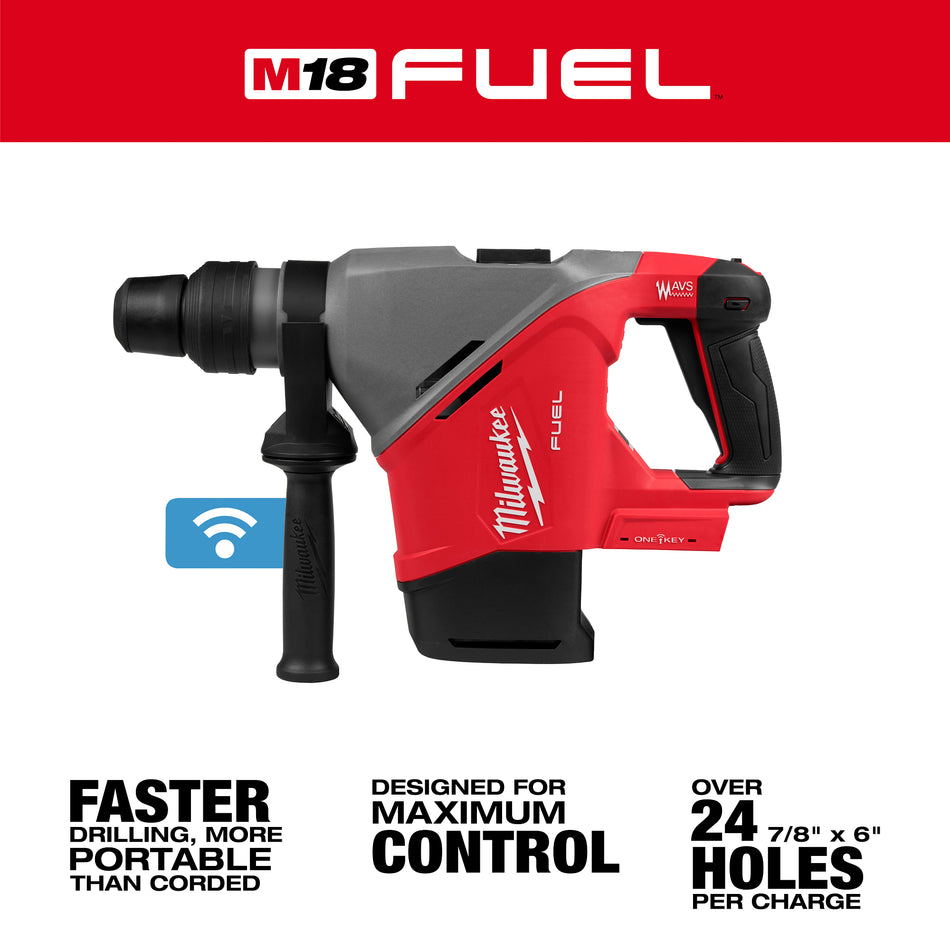 Milwaukee 2917-20, M18 FUEL™ 1-9/16" SDS Max Rotary Hammer w/ ONE-KEY™ (Tool Only)