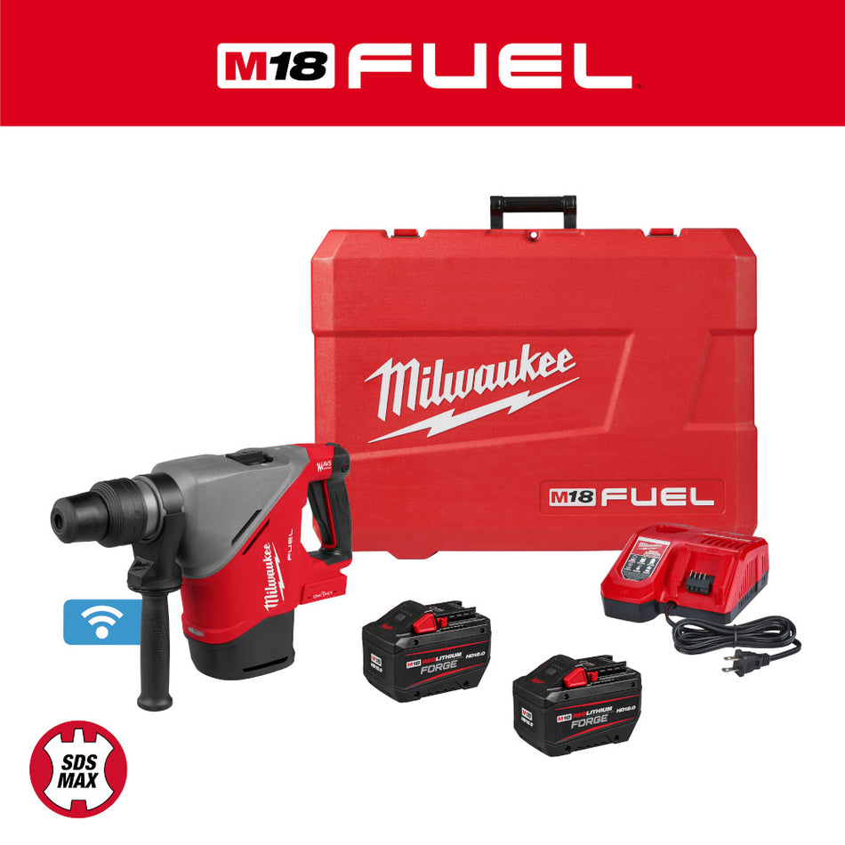 Milwaukee 2917-22HD, M18 FUEL™ 1-9/16" SDS Max Rotary Hammer Kit w/ ONE-KEY™