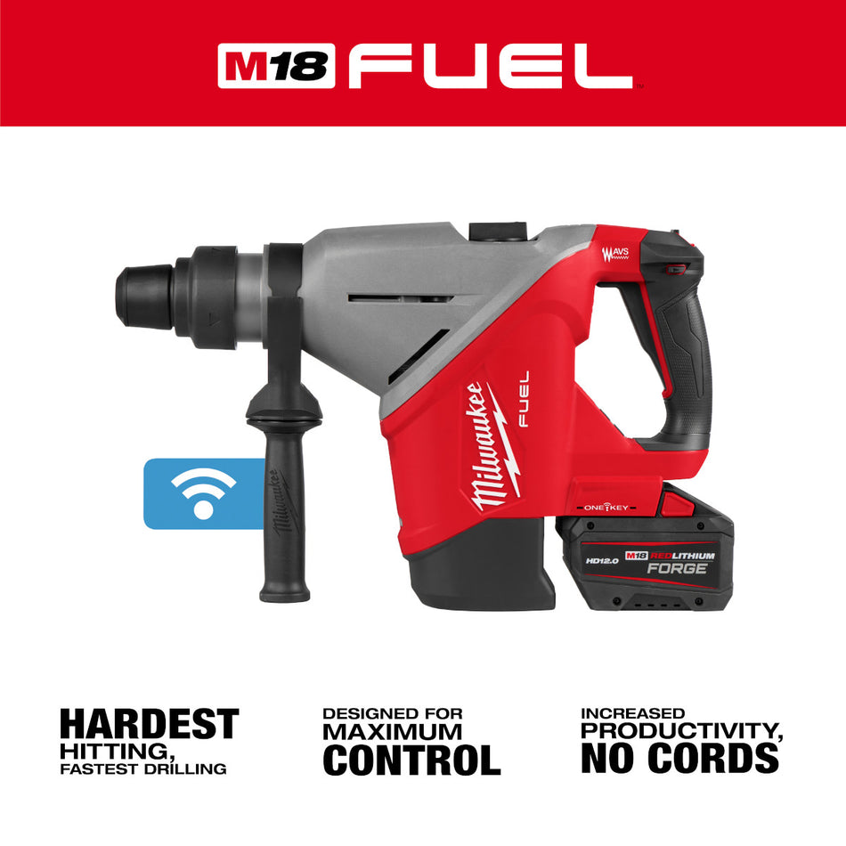 Milwaukee 2918-22HD, M18 FUEL™ 1-3/4" SDS MAX Rotary Hammer Kit w/ ONE-KEY™