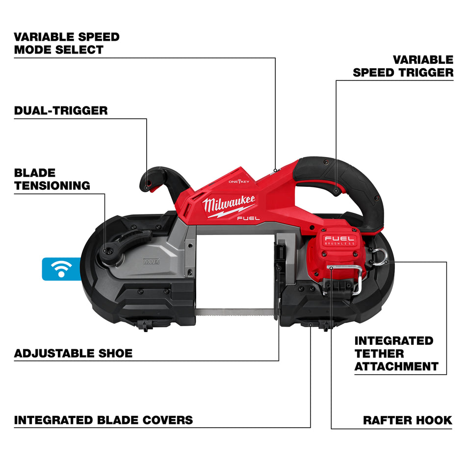Milwaukee 2929S-20, M18 FUEL™ Deep Cut Dual Trigger Band Saw w/ ONE-KEY™