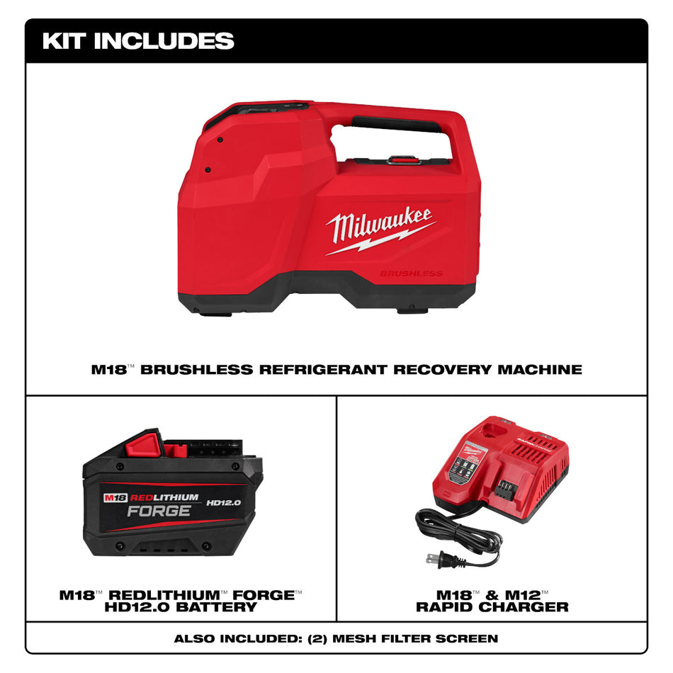 Milwaukee 2938-21, M18™ Brushless Refrigerant Recovery Machine