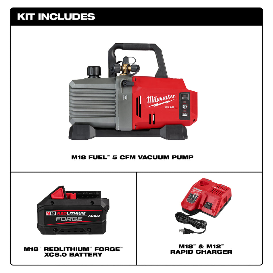 Milwaukee 2941-21, M18 FUEL™ 5 CFM Vacuum Pump Kit